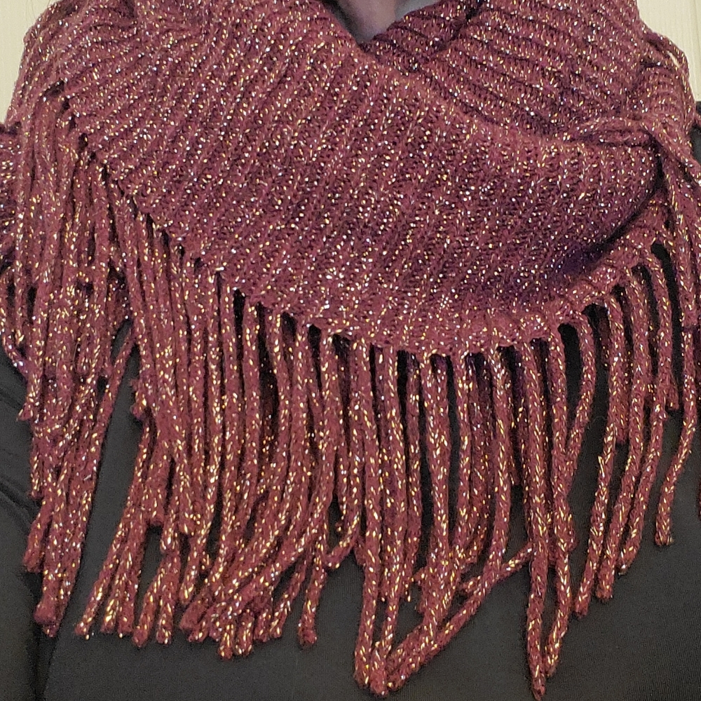 Burgundy wine colored infinity scarf by INC